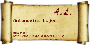 Antonovics Lajos névjegykártya