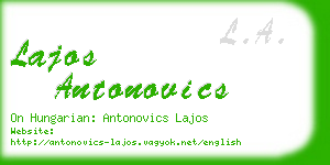 lajos antonovics business card